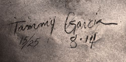The bottom of the bronze is signed “Tammy Garcia,” dated “8-14,” and numbered “15/25.”
