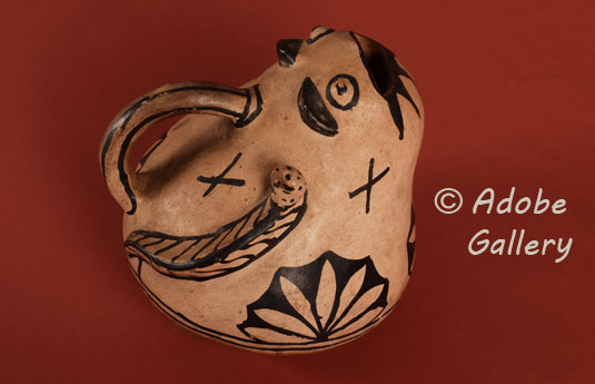 Alternate view of this Cochiti Pueblo effigy vessel.