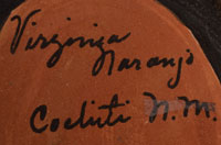 Artist signature of Virginia Naranjo, Cochiti Pueblo Potter