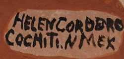 Artist Signature of Helen Cordero, Cochiti Pueblo Potter