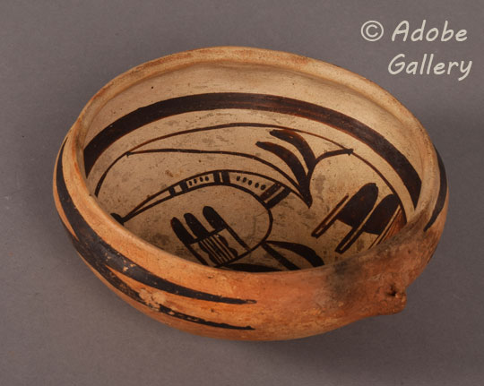 Alternate view of this pottery bowl by Nampeyo.