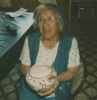 Image of Joy Navasie, Frog Woman, Hopi Pueblo Potter - copyright Adobe Gallery.