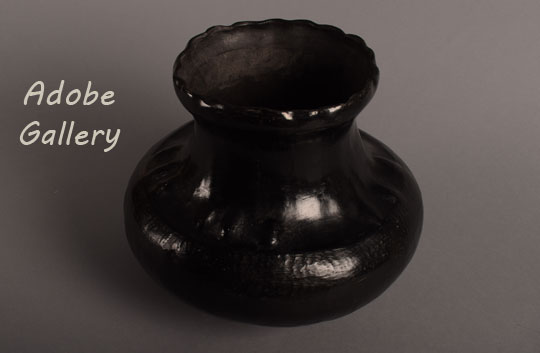 Alternate view of this historic blackware vessel.