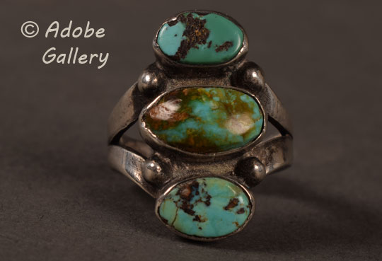Alternate close-up view of this Turquoise Ring.