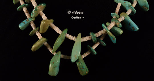 Native American Turquoise Jewelry Necklace C4643-95 - Adobe