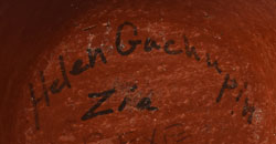 Artist signature of Helen Gachupin (1931-1999) Zia Pueblo potter