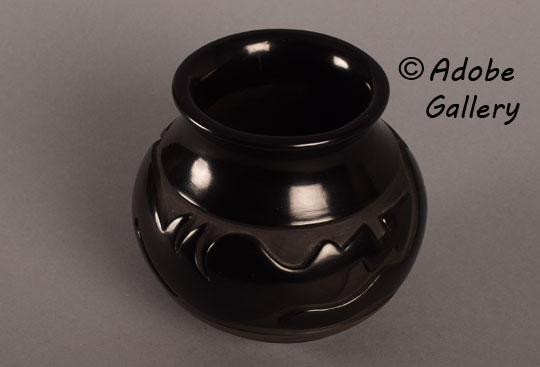 Alternate view of this beautiful blackware pottery jar.