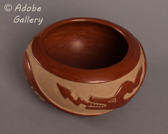 Alternate view of this bowl showing the inside stone polishing.