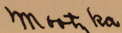 Artist signature of Waldo Mootzka, Hopi Pueblo Painter