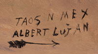 Artist signature of Albert Lujan (1892-1948) Weasel Arrow of Taos Pueblo