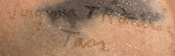 Artist signature of Virginia Romero, Taos Pueblo Potter