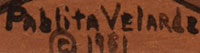 Artist signature of Pablita Velarde, Santa Clara Pueblo Painter