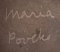 Artist signature of Maria Poveka Martinez, San Ildefonso Pueblo Potter