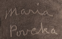 Artist signature of Maria Poveka Martinez, San Ildefonso Pueblo Potter