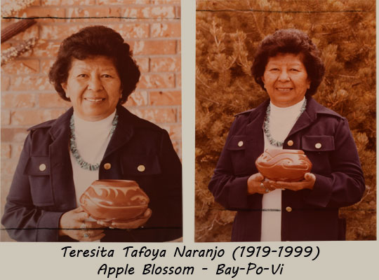 Images of Teresita Tafoya Naranjo (1919-1999) Apple Blossom - Bay-Po-Vi.  Source: original photographs.
