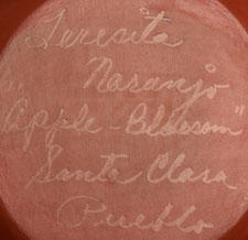 Artist signature of Teresita Naranjo, Santa Clara Pueblo Potter