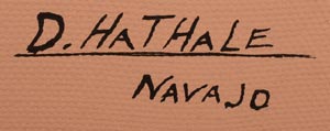Artist signature of Dennis Hathale, Diné Artist of the Navajo Nation