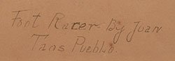 Artist signature of Juan W. Mirabal (1903-1970) Taos Pueblo, Tuah-Tah Artist signature of Juan W. Mirabal (1903-1970) Taos Pueblo, Tuah-Tah