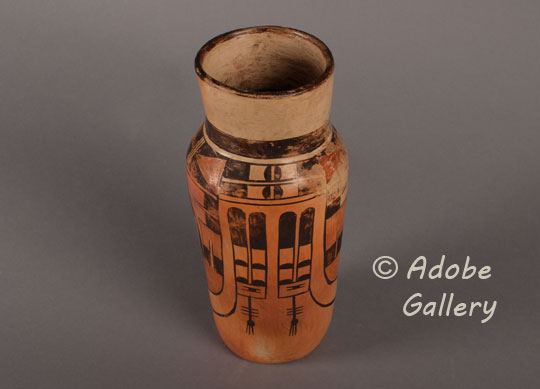 Alternate view of this pottery cylinder.