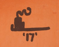 The back of the tile is signed with Mark Tahbo’s Tobacco Clan signature and dated ‘17’