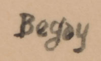 Artist signature of Harrison Begay, Diné Artist of the Navajo Nation