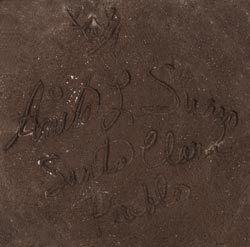 Artist signature of Anita Suazo, Santa Clara Pueblo Potter