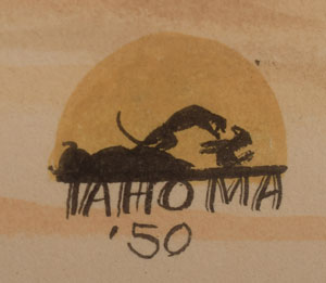 Artist signature of Quincy Tahoma, Diné of the Navajo Nation Painter