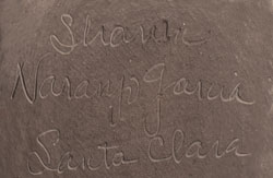 Artist signature of Sharon Naranjo Garcia, Santa Clara Potter
