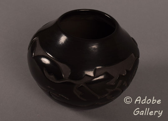 Alternate view of this blackware pottery vessel.