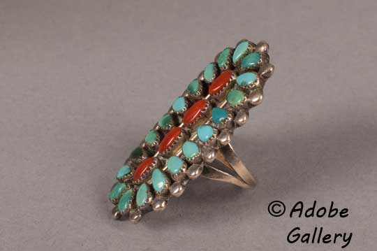 Alternate side view of this multi-stone ring.