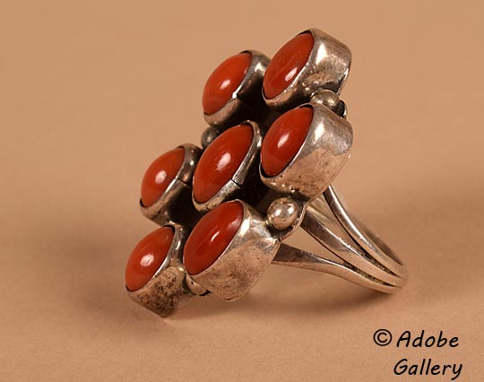 Alternate close-up view of the side of this coral ring.