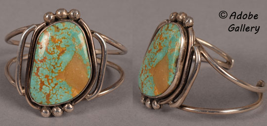 More views of this turquoise and silver bracelet.