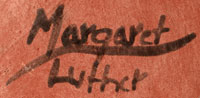 Artists' signatures off Margaret and Luther Gutierrez, Santa Clara Pueblo Potters