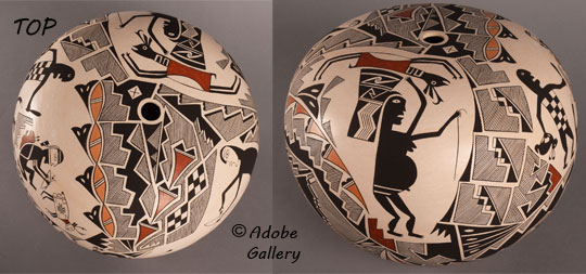 Alternate views of this pottery vessel.