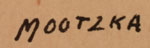 Artist signature of Waldo Mootzka, Hopi Pueblo Painter