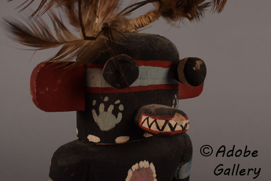 Alternate close up view of this Bear Katsina Doll carving.