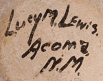 Artist signature of Lucy Martin Lewis, Acoma Pueblo Potter and Matriarch