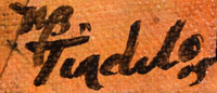 Artist signature of Margarete Bagshaw (1964– 2015) Santa Clara Pueblo