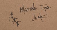 Artist signature of Maxine Toya, Jemez Pueblo Potter