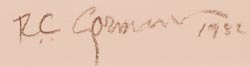 Artist signature and date of R. C. Gorman, Diné of the Navajo Nation