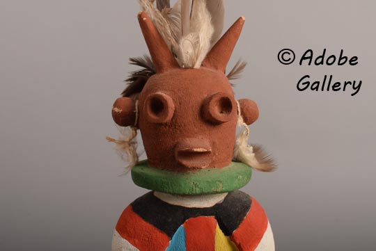 Close up view of the face of this Katsina Doll.