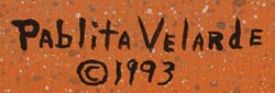 Artist signature of Pablita Velarde, Santa Clara Pueblo Painter