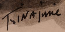 Artist signature of Andy Tsihnahjinnie (1916- 2000) Diné of the Navajo Nation