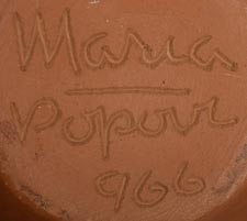 Signatures of both Maria Martinez and Popovi Da, San Ildefonso Potters