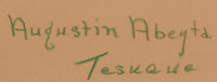 Artist signature of Augustin Abeyta, Tesuque Pueblo Painter