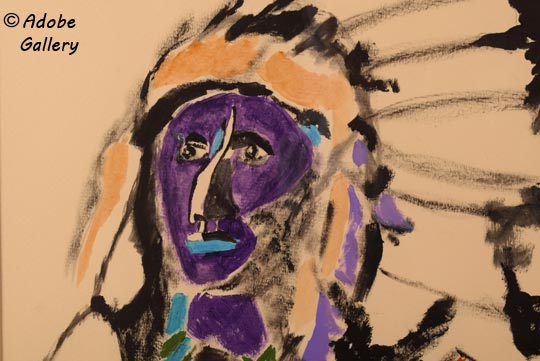 Close-up view of a section of this painting.