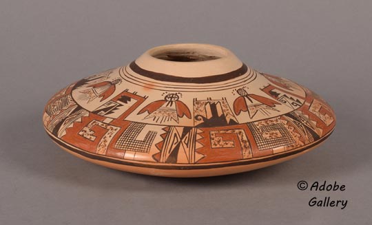 Alternate side view of this pottery vessel.