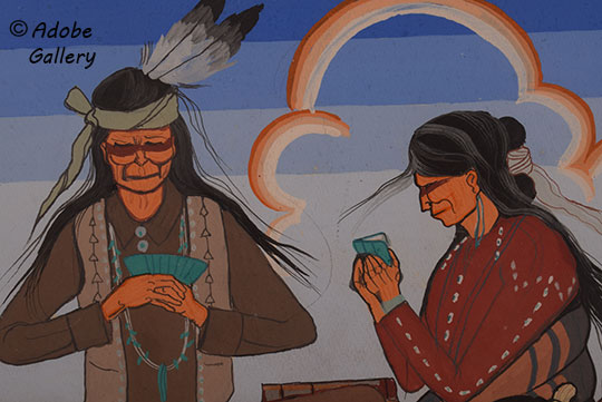 Close up view of a section of this painting.