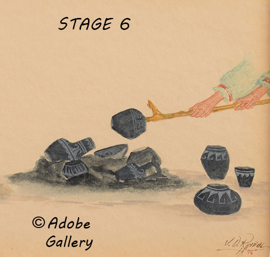Stage 6 in the pottery firing process.
