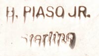 Artist signature of Benjamin Piaso Jr. (1964-) Diné of the Navajo Nation